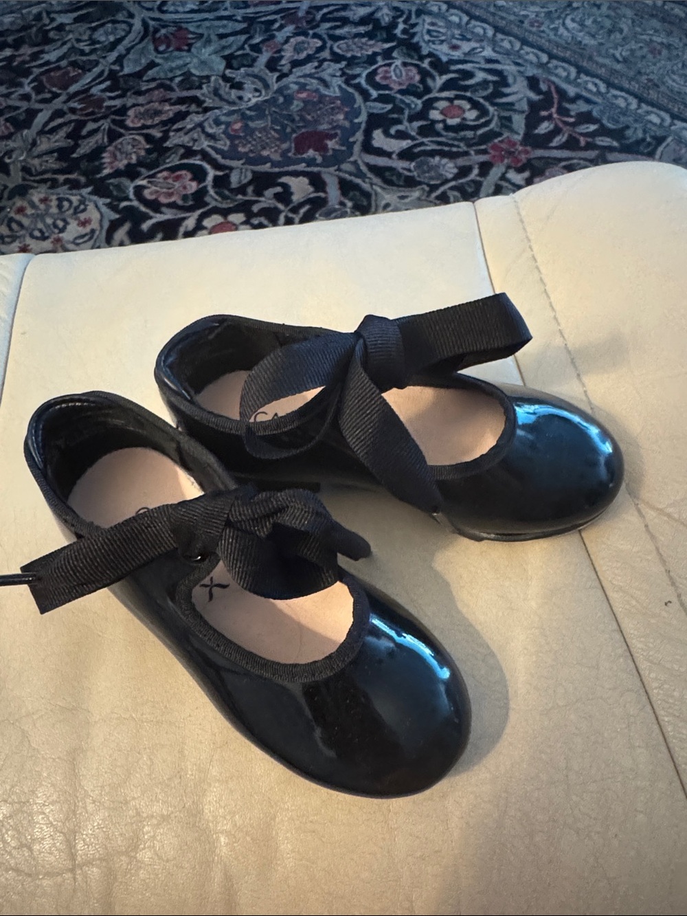 Capezio Black Patent Bow Mary Jane Tap Shoes